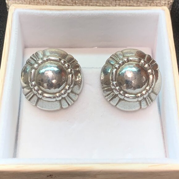 Georg Jensen Denmark Cufflinks Sterling Silver Vtg Antique Danish Jewelry #171 - Picture 1 of 10
